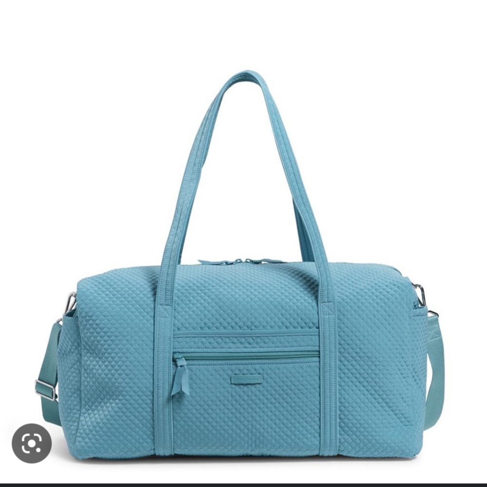Vera Bradley Large Duffle in Microfiber Seashore Blue